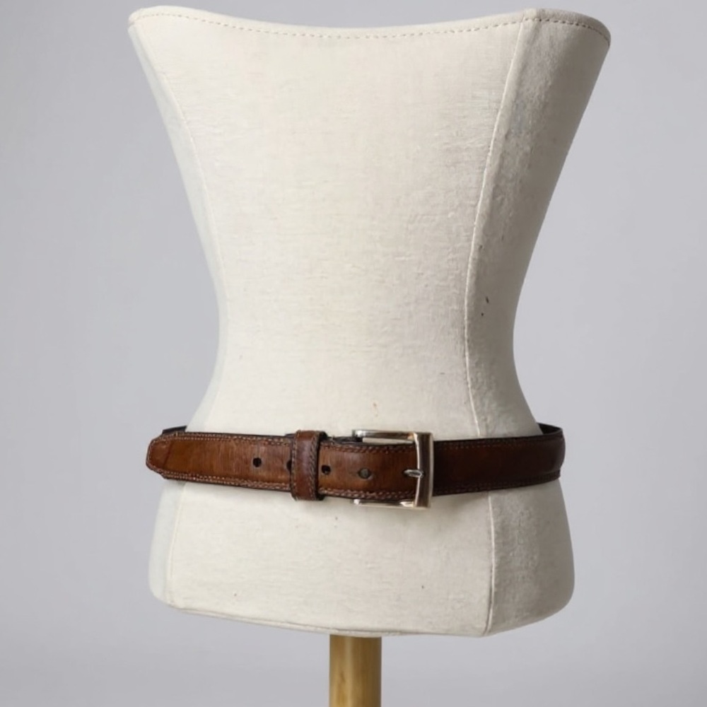 Mens Dockers Minimalist Preppy Classic Brown Leather Belt